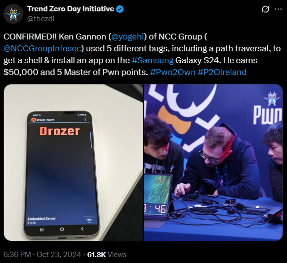 Pwn2Own Ireland 2024 - Samsung S24 Attack Chain White Paper
